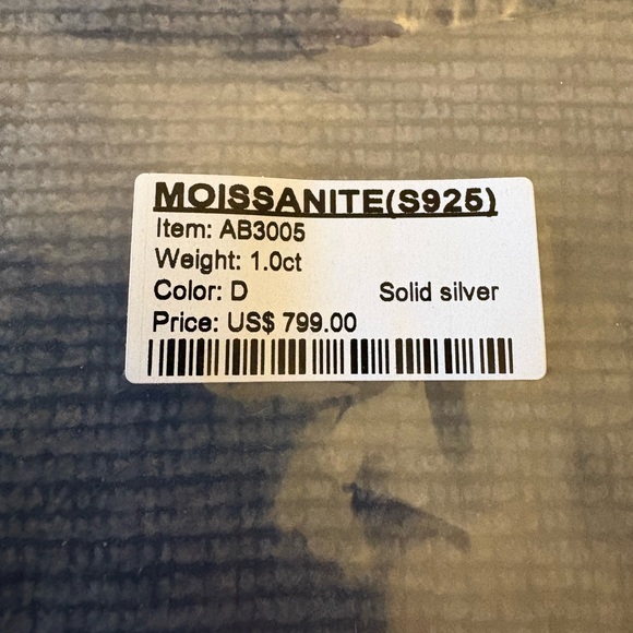 Solid Sterling Silver One Carat Moissanite Bracelet New in Package - Picture 6 of 6